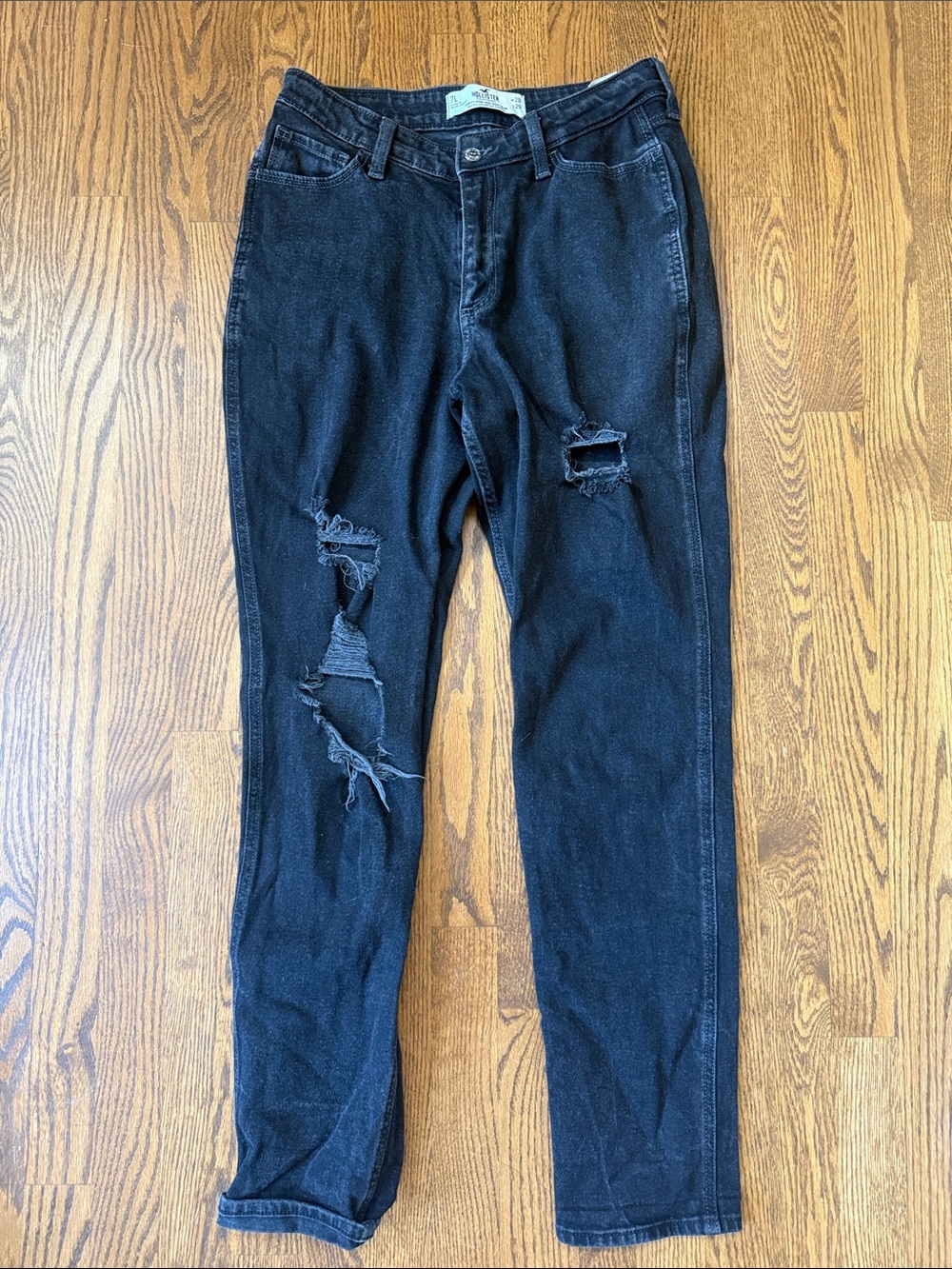 Hollister Black Curvy Mom Ripped Jeans